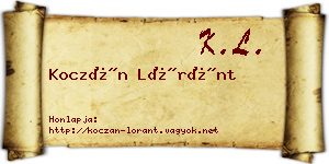 Koczán Lóránt névjegykártya