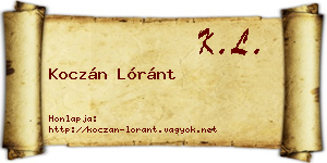 Koczán Lóránt névjegykártya