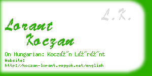 lorant koczan business card